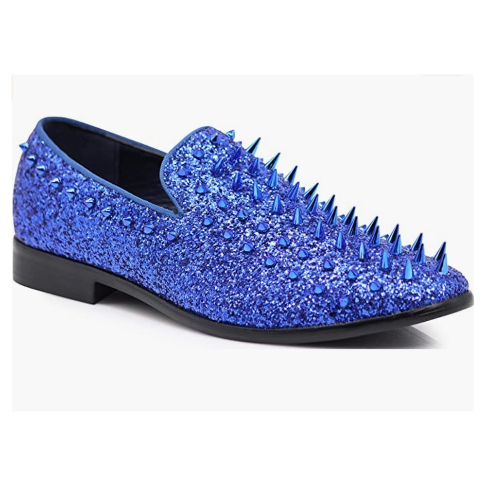 Men's Vintage Spike Dress Loafers Slip On Fashion Shoes Classic Tuxedo Dress Sho